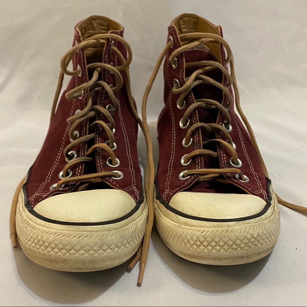 Maroon Suede/Leather Converse High Top Sneakers